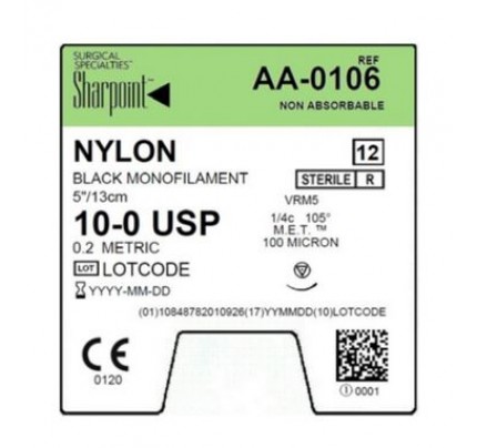 Sharpoint Microsuture AA-0106 Suture with VRM5 M.E.T. ™ Needle 