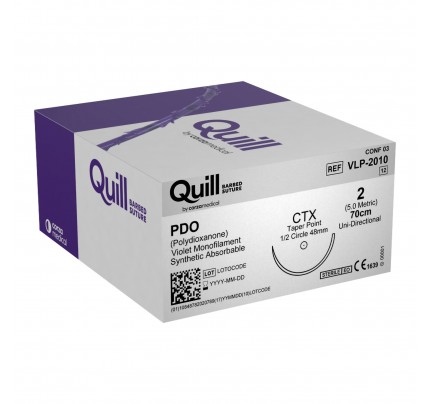 Quill Barbed Single Arm VLP-2010 Violet PDO Suture, CTX TPN